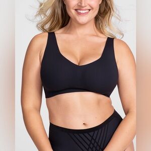 Honeylove Women’s V-neck Seamless Black Bra boning Sz 3X Athleisure Support